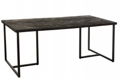 DINING TABLE GR MANGO WOOD W BLACK 192       - DINING TABLES